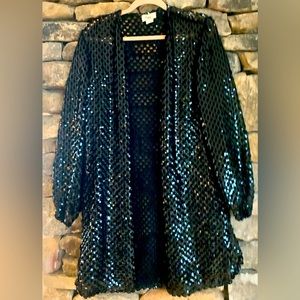 Vintage black sequin cardigan